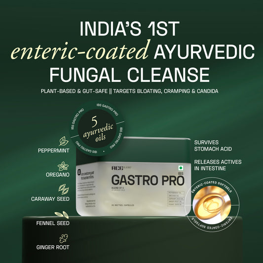 Ace Blend IBS Gastro Pro, With 5 Ayurvedic Gut-Healing Oils, Relieves Bloating & Gas (60 Softgels)