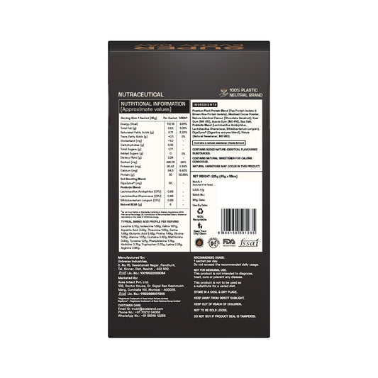 Ace Blend Intense 30G Plant Protein, Muscle Growth, No Added Sugar, Chocolate Hazelnut (5 Servings)