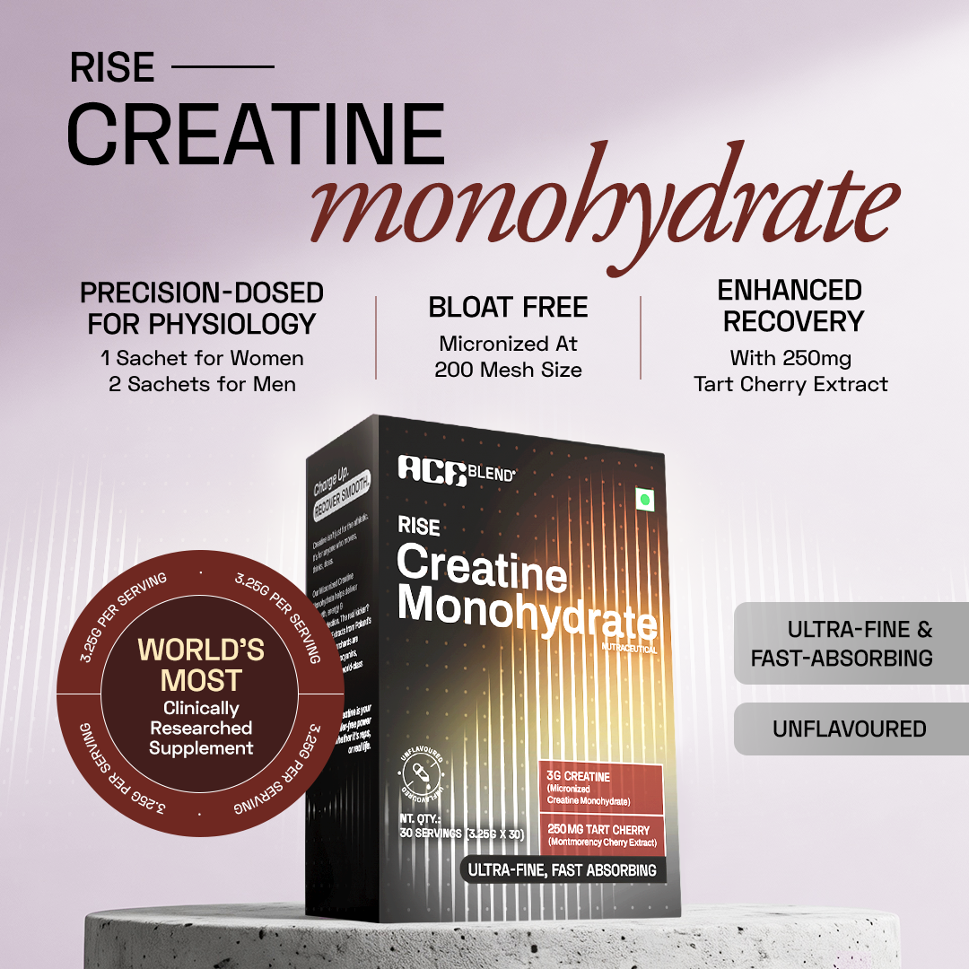 Ace Blend Rise Creatine Monohydrate, Ultra-Fine & Fast Absorbing, Recovery Support (30 Servings)