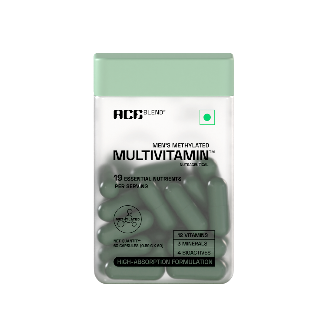 Ace Blend Methylated Multivitamin for Men, Supports Immunity, Focus & Heart Health (60 Capsules)