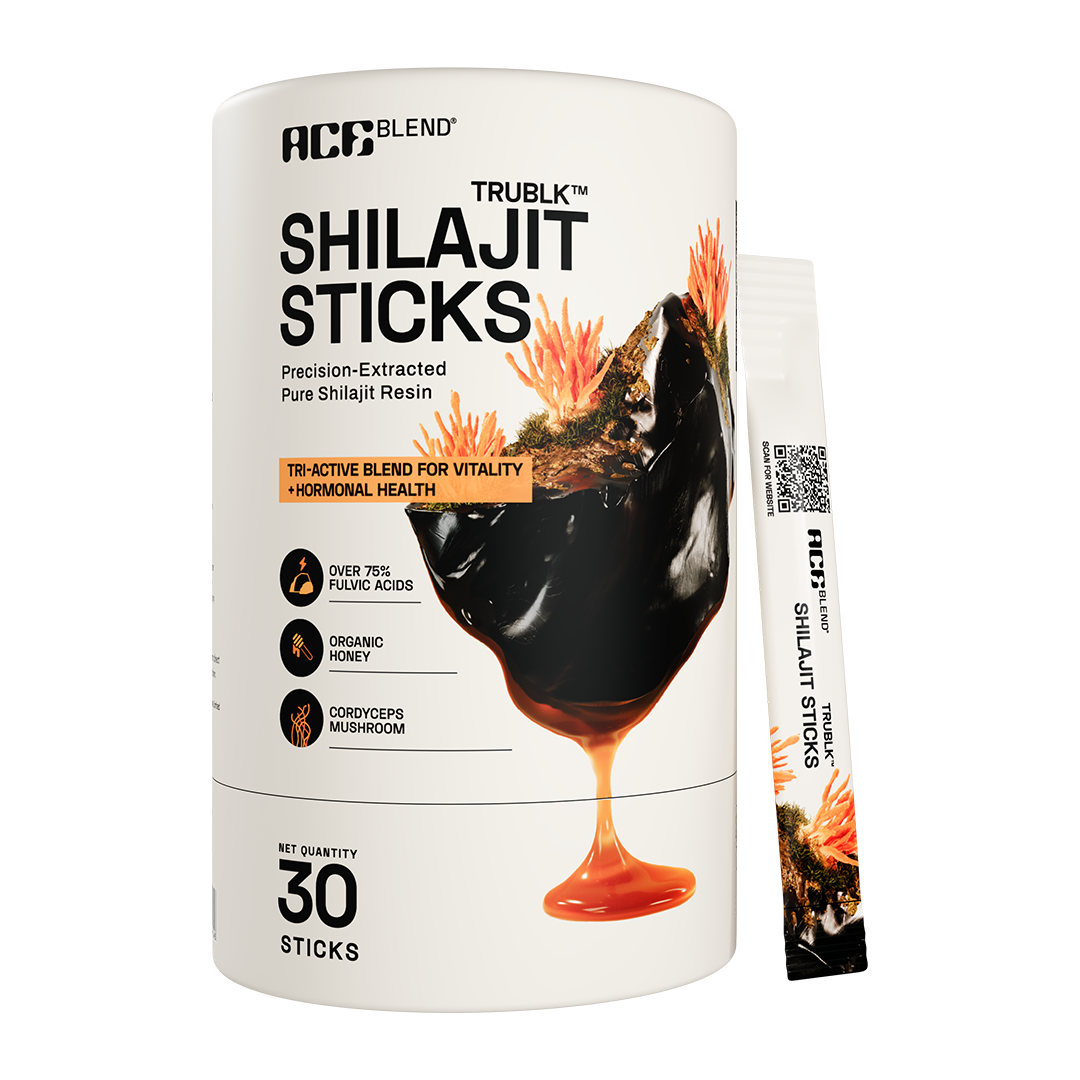 Ace Blend TRUBLK Shilajit Sticks, With Over 75% Fulvic Acid & 80+ Trace Minerals (30 Servings)