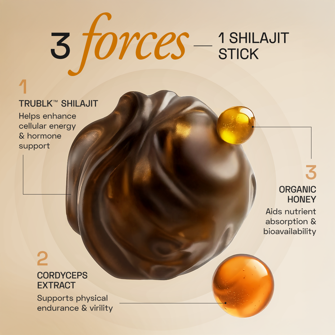 Ace Blend TRUBLK Shilajit Sticks, With Over 75% Fulvic Acid & 80+ Trace Minerals (30 Servings)