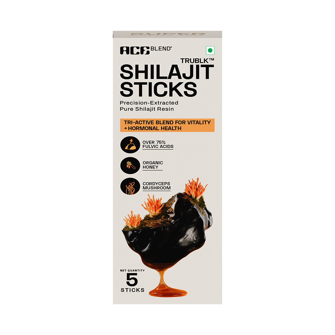 Ace Blend TRUBLK Shilajit Sticks, With Over 75% Fulvic Acid & 80+ Trace Minerals (5 Servings)