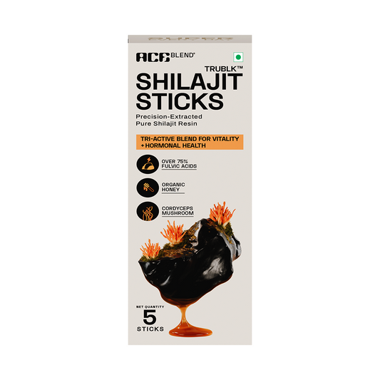 Ace Blend TRUBLK Shilajit Sticks, With Over 75% Fulvic Acid & 80+ Trace Minerals (5 Servings)
