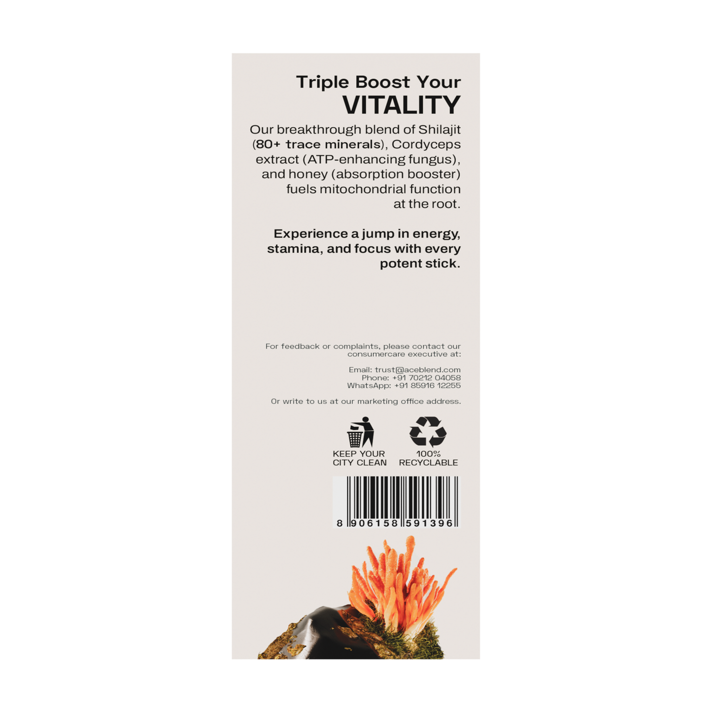 Ace Blend TRUBLK Shilajit Sticks, With Over 75% Fulvic Acid & 80+ Trace Minerals (5 Servings)