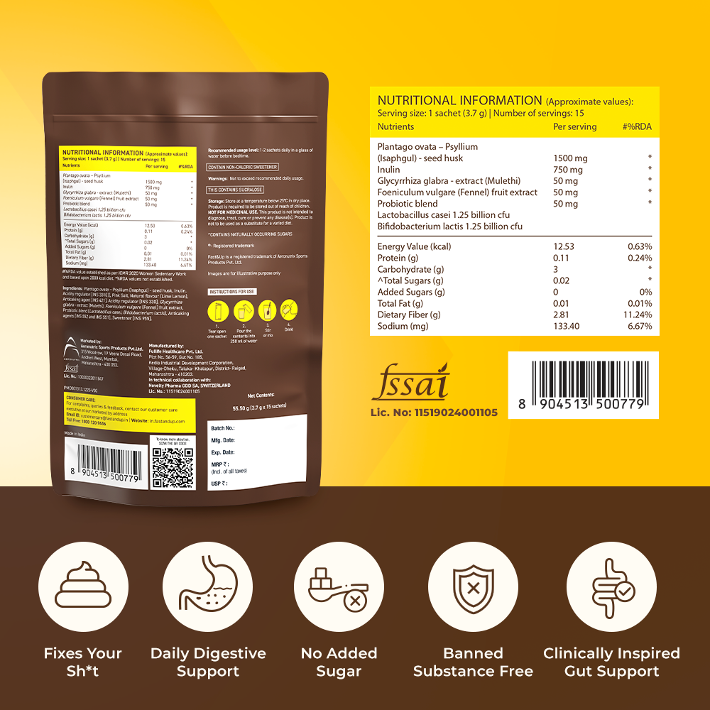 Fast&Up Daily Fiber for Everyday Gut Comfort - Lime & Lemon