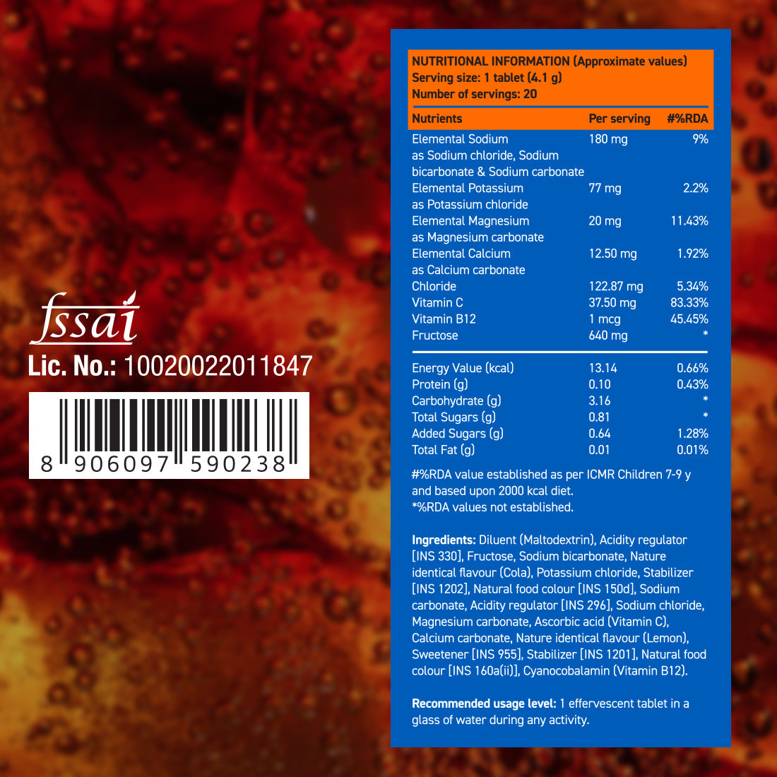 Fast&Up Reload Low Sugar Instant Hydration Drink - Cola