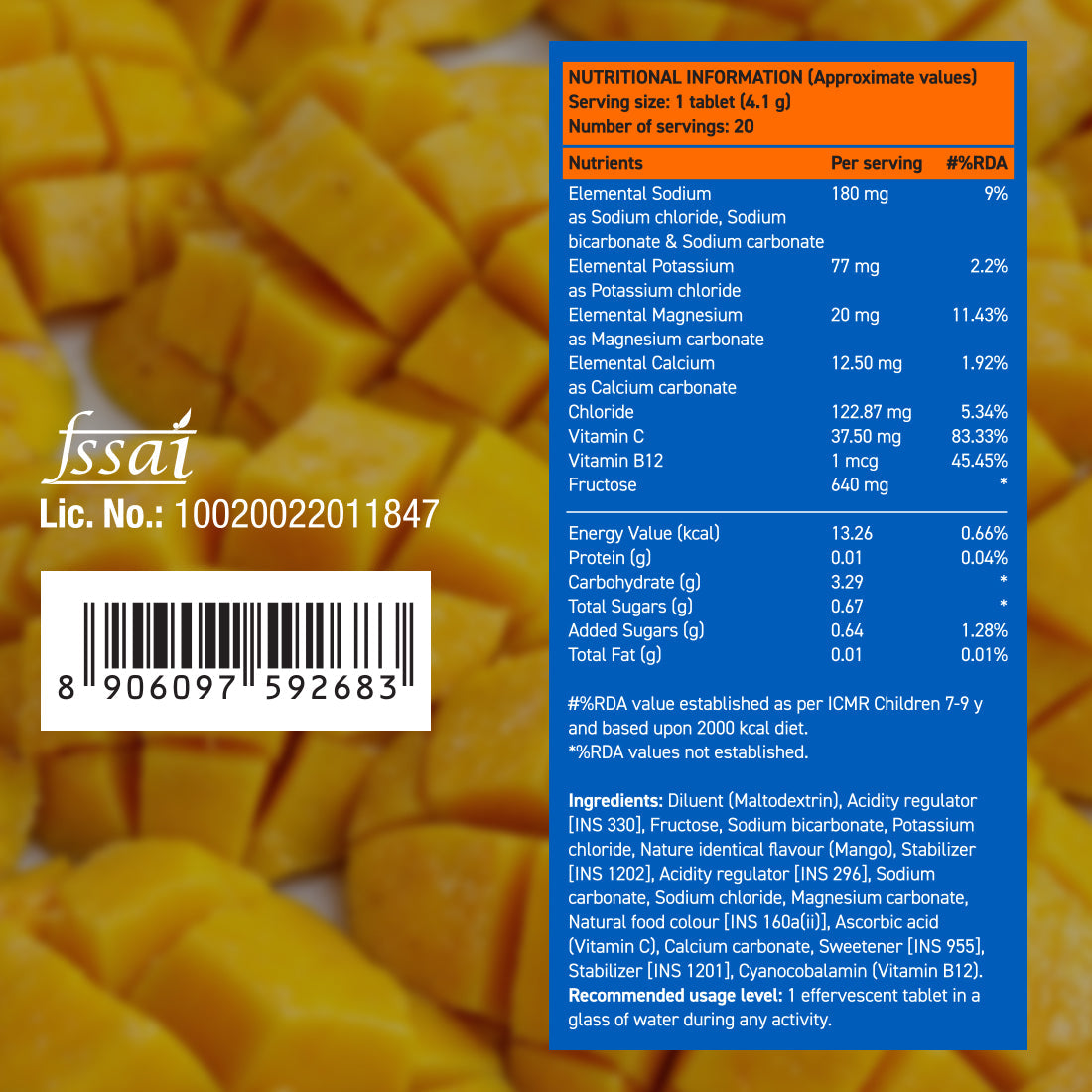 Fast&Up Reload Low Sugar Instant Hydration Drink - Mango