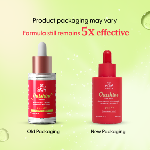Fast&Up Outshine Korean Face Serum – Fades Dark Spots & Brightens Skin with Glutathione, Niacinamide & Vitamin C