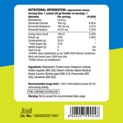 Fast&Up Energy Gel - Non Caffeinated - Zesty Lemon