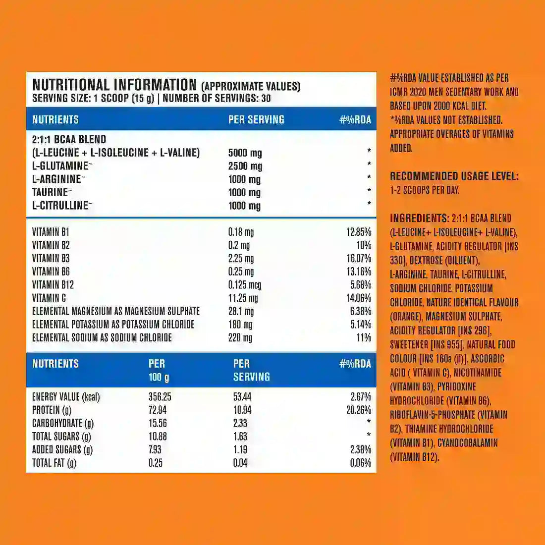 Fast&Up BCAA Advanced - Orange