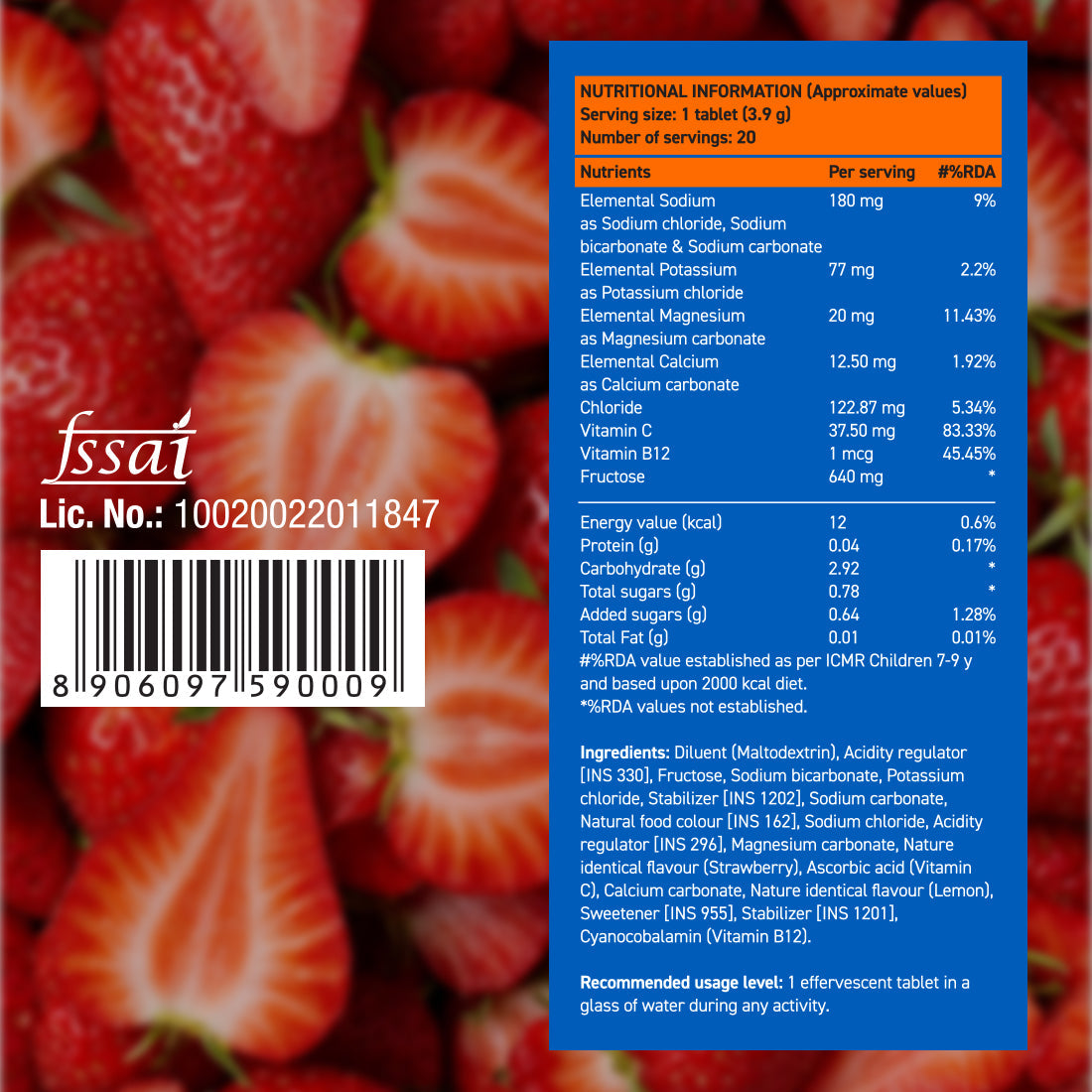 Fast&Up Reload - Low Sugar Instant Hydration Drink - Berry