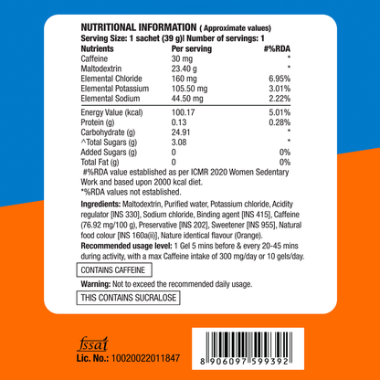 Fast&Up Energy Gel - Caffeinated - Orange Blast