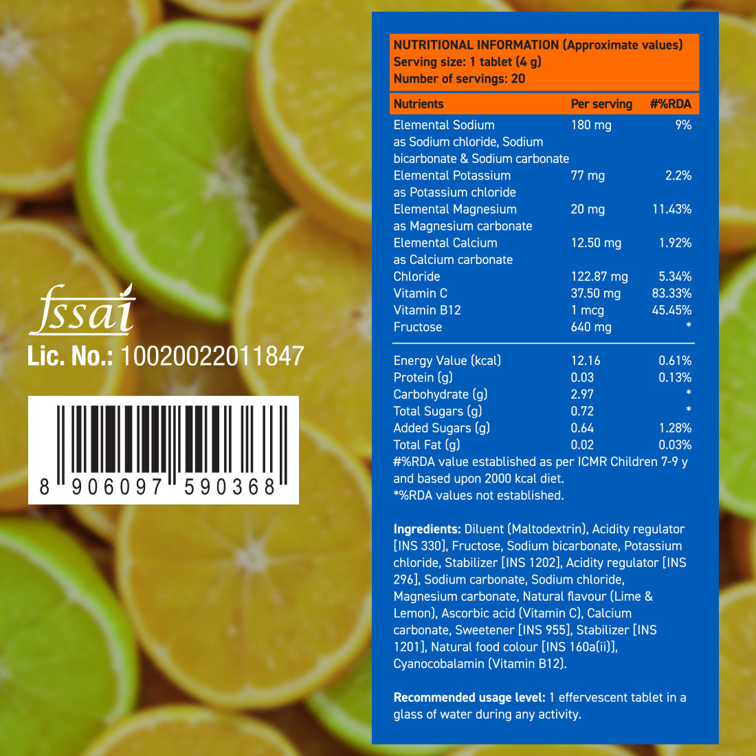 Fast&Up Reload Citrus Cooler Combo - Orange and Lime & Lemon