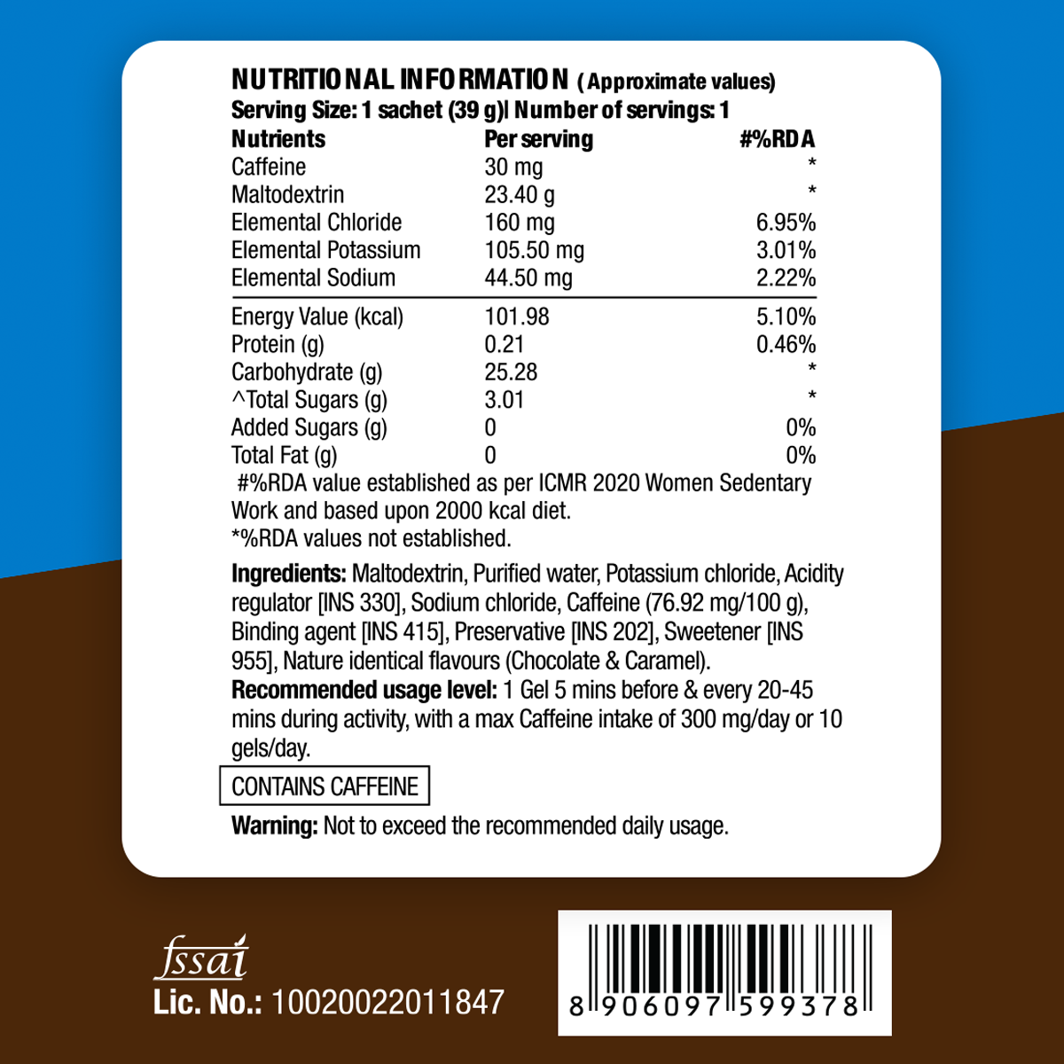 Fast&Up Energy Gel - Caffeinated - Chocolate Bourbon