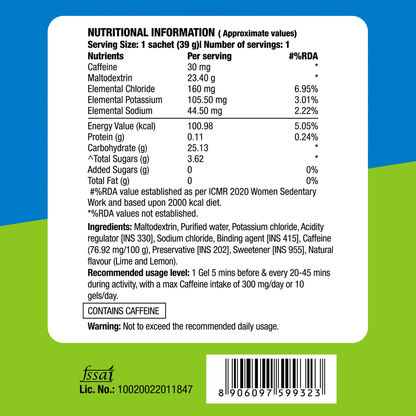 Fast&Up Energy Gel Caffeinated - Lime and Lemon