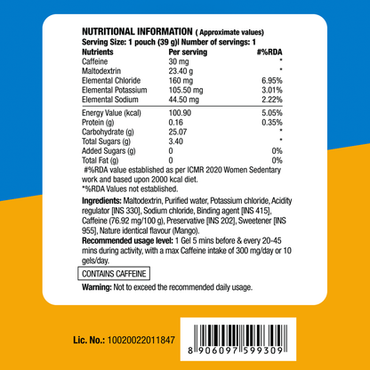 Fast&Up Energy Gel- Caffeinated- Mango Passion