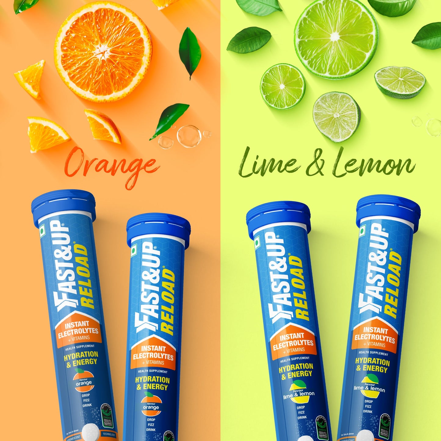 Fast&Up Reload Citrus Cooler Combo - Orange and Lime & Lemon