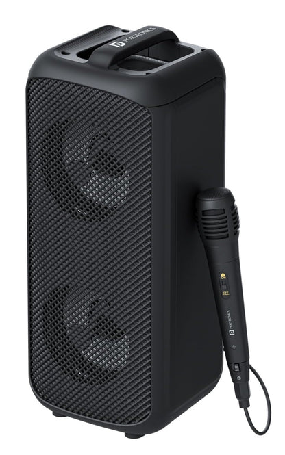 Portonics Rumble
Wired Karaoke Mic | Upto 5 Hours Playtime | Dual Dynamic Driver | Type C Fast Charging | 25W Sound Output