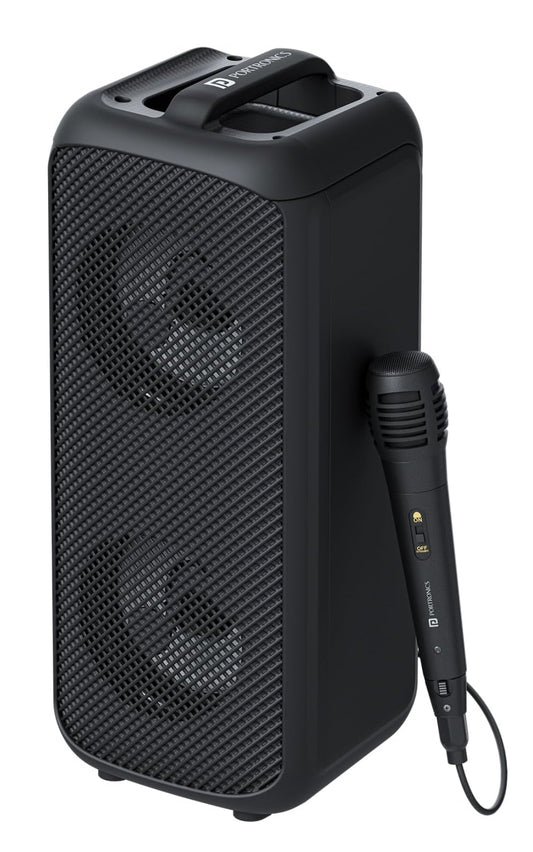 Portonics Rumble
Wired Karaoke Mic | Upto 5 Hours Playtime | Dual Dynamic Driver | Type C Fast Charging | 25W Sound Output