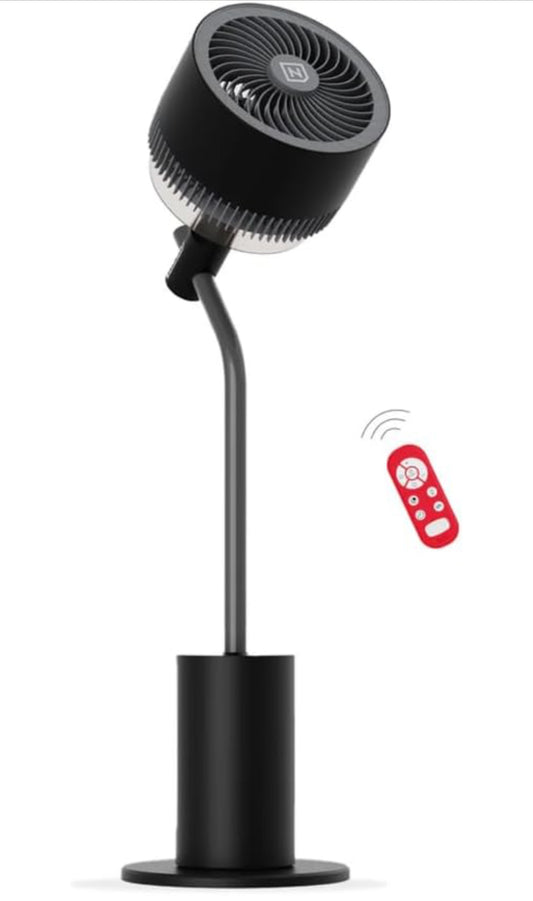 NUUK HALO V2 3D Air Circulation Tower Fan with Ambient Light | Ultra-Quiet BLDC Pedestal Fan with Remote Control | 12 Speed Levels & 4 Operating Modes | 120° Horizontal & 90° Vertical Oscillation | Triple NIDEC Motors