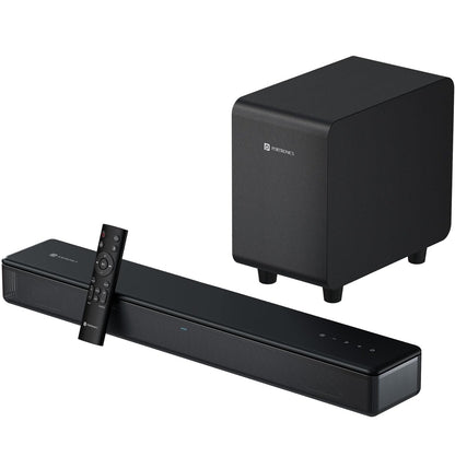 Portonics Sound Slick X
Deep Bass Subwoofer | Touch Control | 2.1 Channel Soundbar | Sleek Remote Control