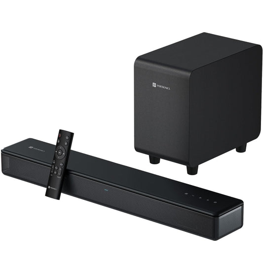Portonics Sound Slick X
Deep Bass Subwoofer | Touch Control | 2.1 Channel Soundbar | Sleek Remote Control