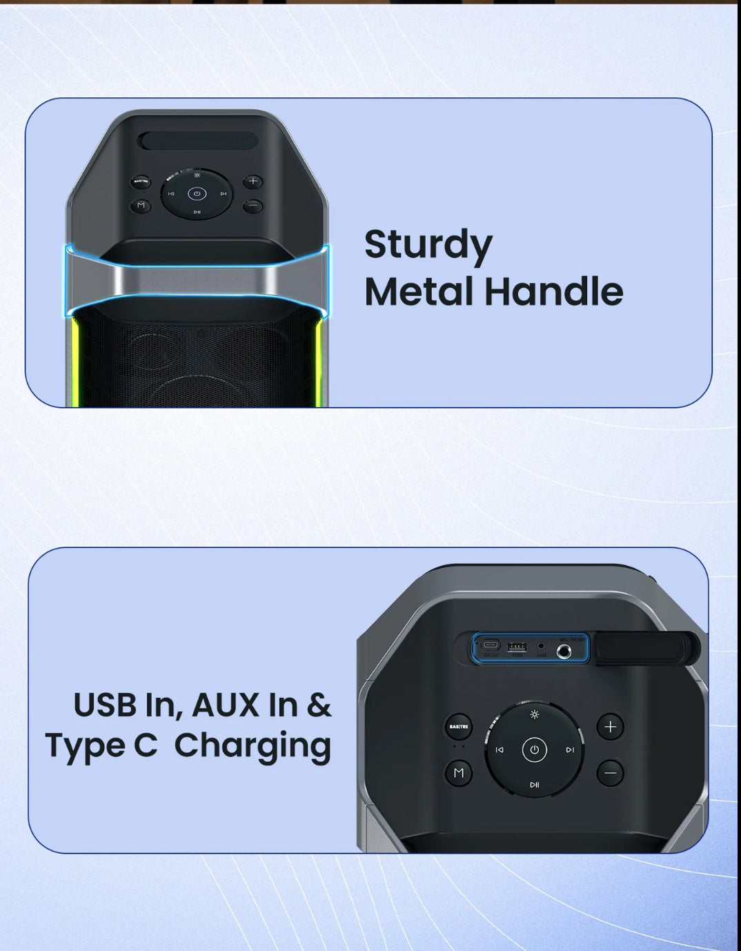 Portonics Dash 13 | 150W
Bass Boost Technology | Upto 6 Hours Playtime | Dual Driver Speaker | Type C Charging