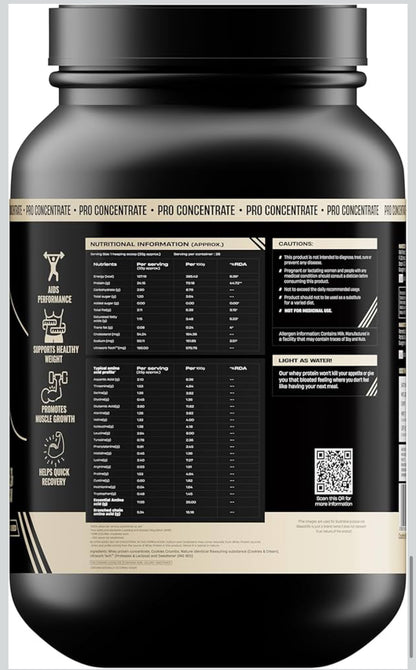 BeastLife Pro 100% Whey Protein Powder – Cookie & Cream (2 lbs) | 24g Protein & 5.3g BCAAs | Fast Absorption | Muscle Growth & Recovery | No Bloating | NABL Lab Certified