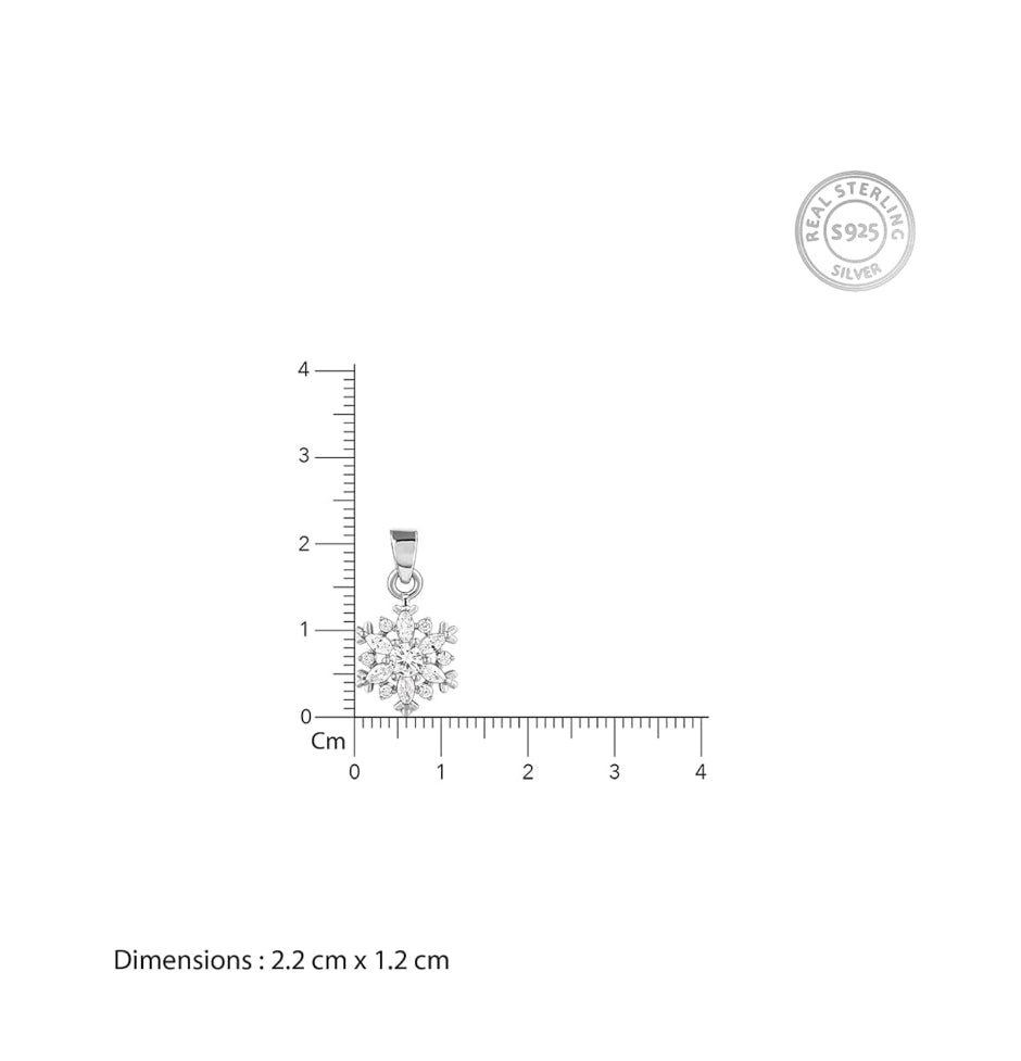 GIVA 925 Sterling Silver Snowflake Pendant Necklace (Box Chain) | Perfect Gift for Women & Girls | Includes Authenticity Certificate & 6-Month Warranty