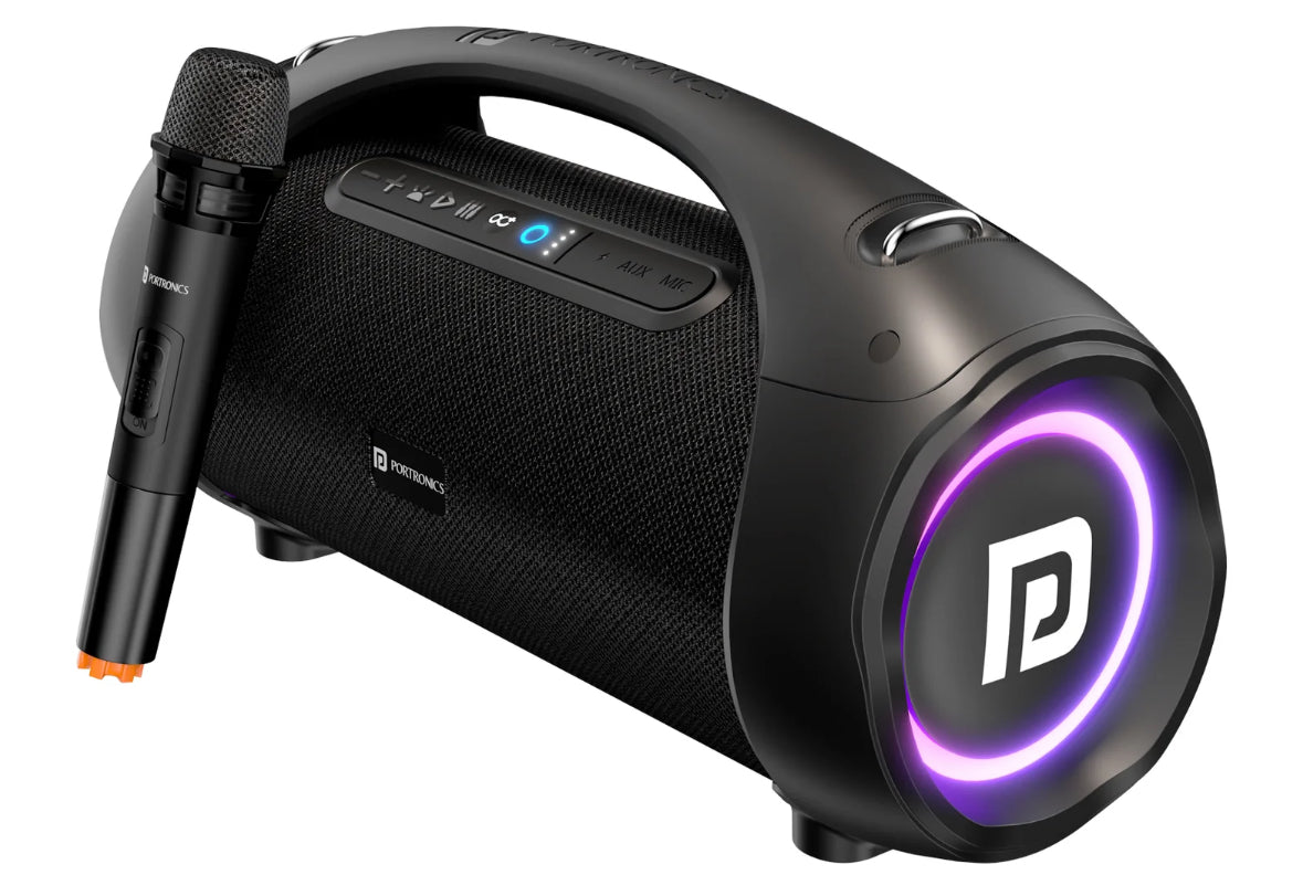 Portonics DASH 12
60W Speaker | Karaoke Mic | Multicolor LED Light | Multiple EQ Modes