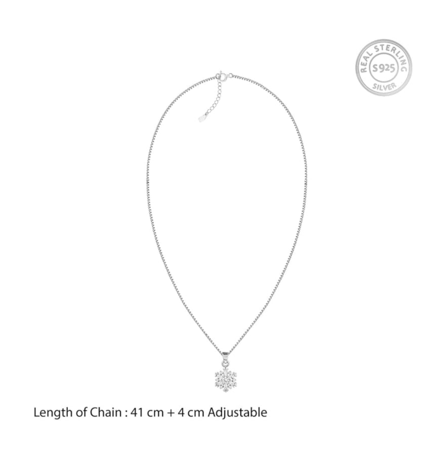 GIVA 925 Sterling Silver Snowflake Pendant Necklace (Box Chain) | Perfect Gift for Women & Girls | Includes Authenticity Certificate & 6-Month Warranty