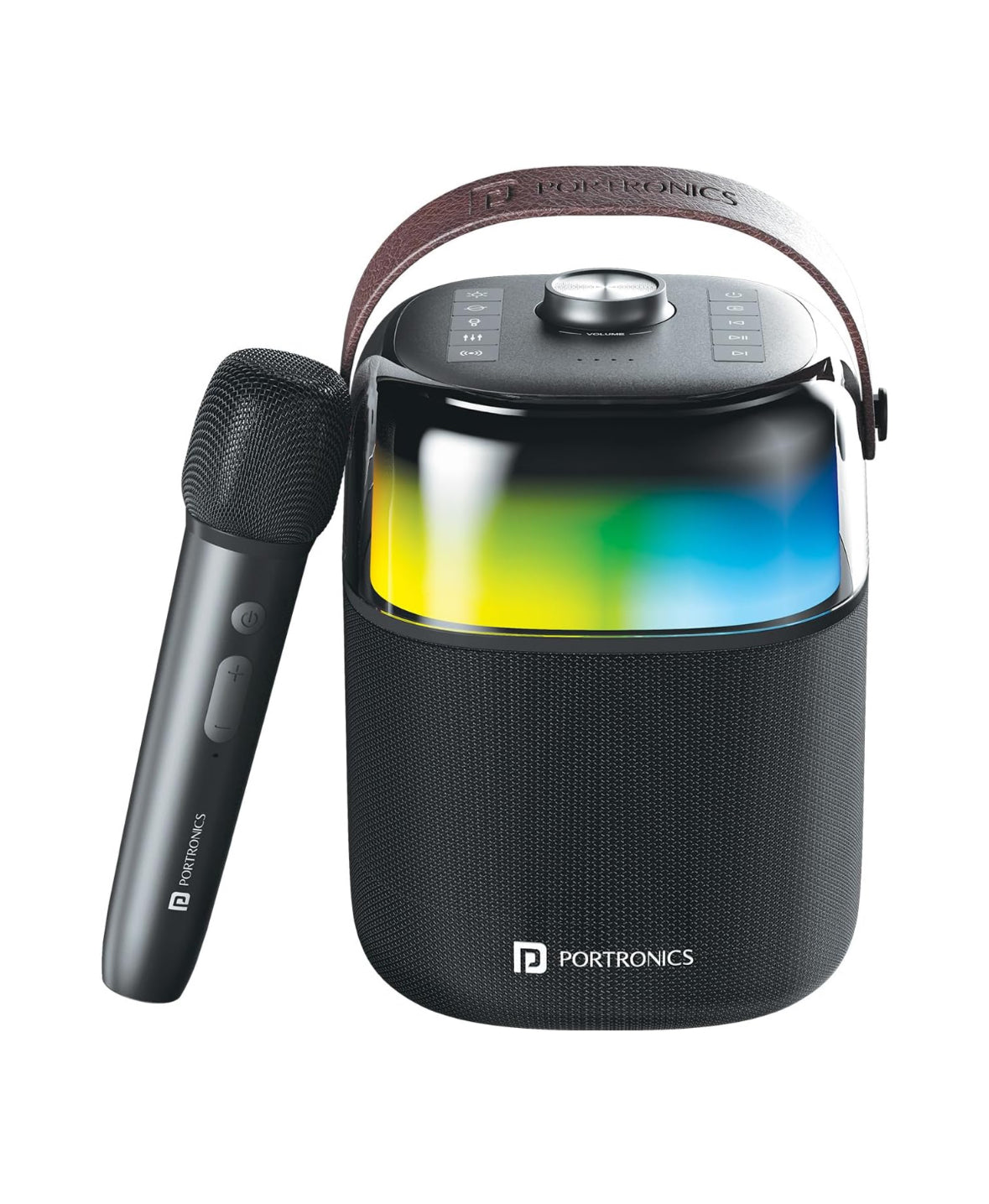 Portonics Dash 4
Karaoke Mic | 360° RGB Lights | 6 Hour Playtime | Bass Boost Technology