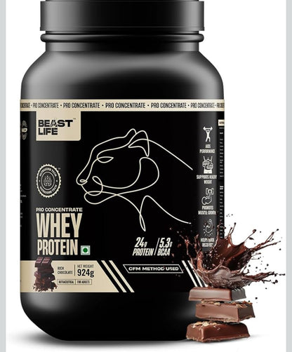 BeastLife Pro 100% Whey Protein Powder – Cookie & Cream (2 lbs) | 24g Protein & 5.3g BCAAs | Fast Absorption | Muscle Growth & Recovery | No Bloating | NABL Lab Certified