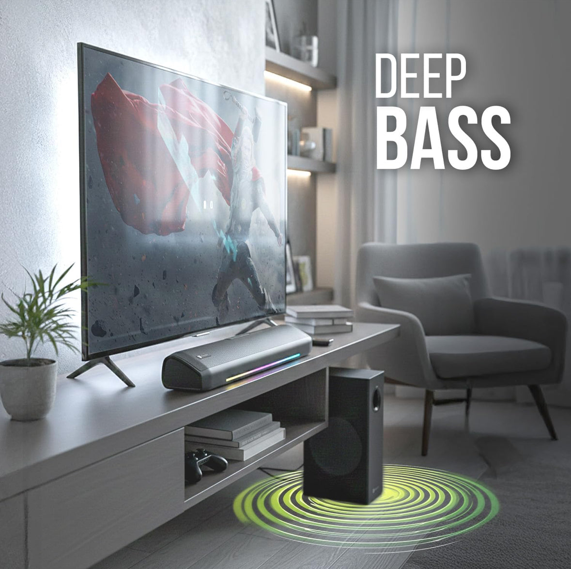 Portonics                                      Zuno- Deep Bass| Bluetooth Version 5.3 | Multiple EQ Mode | Sleek Remote Control