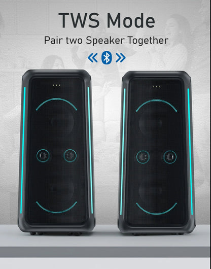 Portonics Iron Beats 5 Prime
Upto 6 Hours Playtime | Wireless Karaoke UHF Mic | Bass Boost Technology | Wheeled Party Speaker