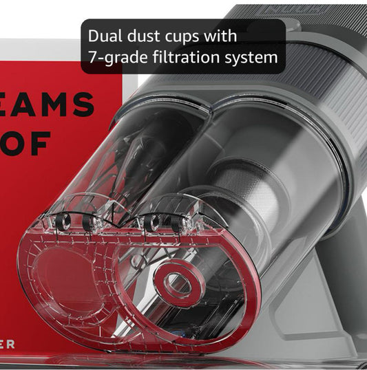 NUUK REN Beam Mattress Vacuum Cleaner | Designed to Remove Dust Mites, Allergens & Pet Hair | 4-Step BEAMTech™ Cleaning System | Vibration, UV-C Light, 50,000 Hz Ultrasonic Waves & 60°C Hot Air Treatment | 7-Stage HEPA Filtration