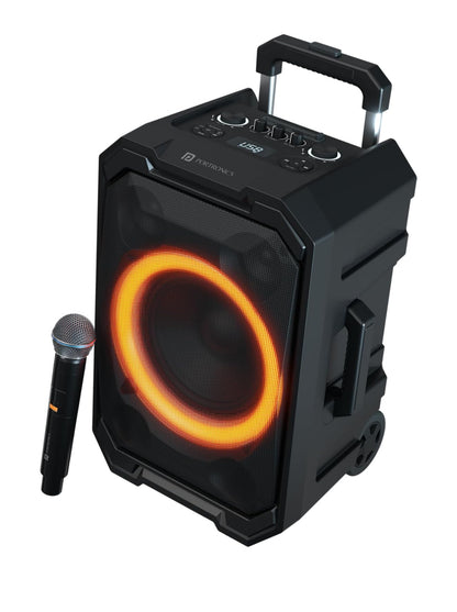 Portonics Iron Beats II
Trolley handle with Wheels | Bluetooth 5.3V | Wireless Karaoke Mic|6 Hours Playback