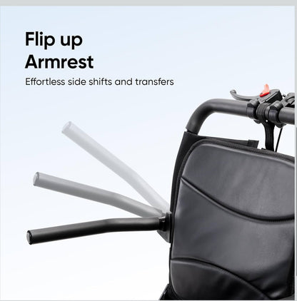 Frido Travel Plus Foldable Wheelchair with Lightweight 10.5 kg Durable Frame, Designed for Easy Portability and Comfort | Ideal for Seniors, Patients and Travel Use | Compact and Easy to Store