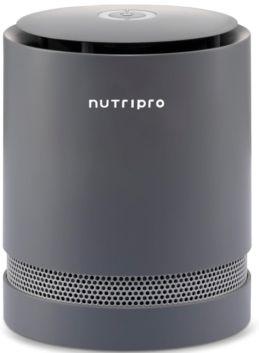 Nutripro Air Purifier for Home and Office with H13 HEPA and Activated Carbon Filters, Covers up to 300 sq. ft., Eliminates 99.99% of Pollutants, Dust, Smoke and Micro Allergens | Grey