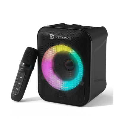 Portonics Apollo One
20W Bluetooth Speaker | Wireless karaoke Mic | Easy Handle Grab | Type C Fast Charging | Black