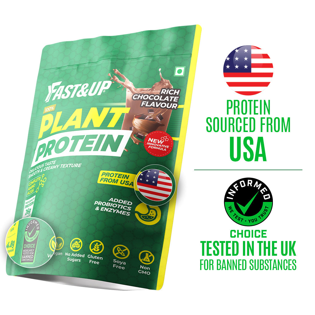 Fast&Up Plant Protein - Rich Chocolate – 500gms
