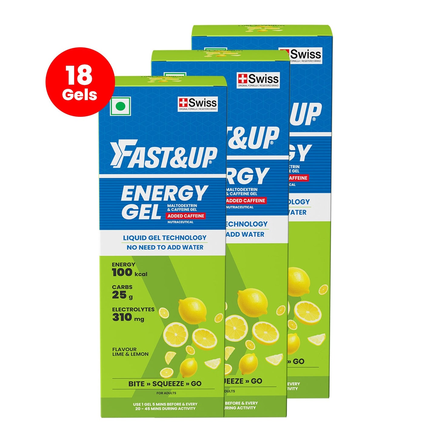 Fast&Up Energy Gel Caffeinated - Lime and Lemon