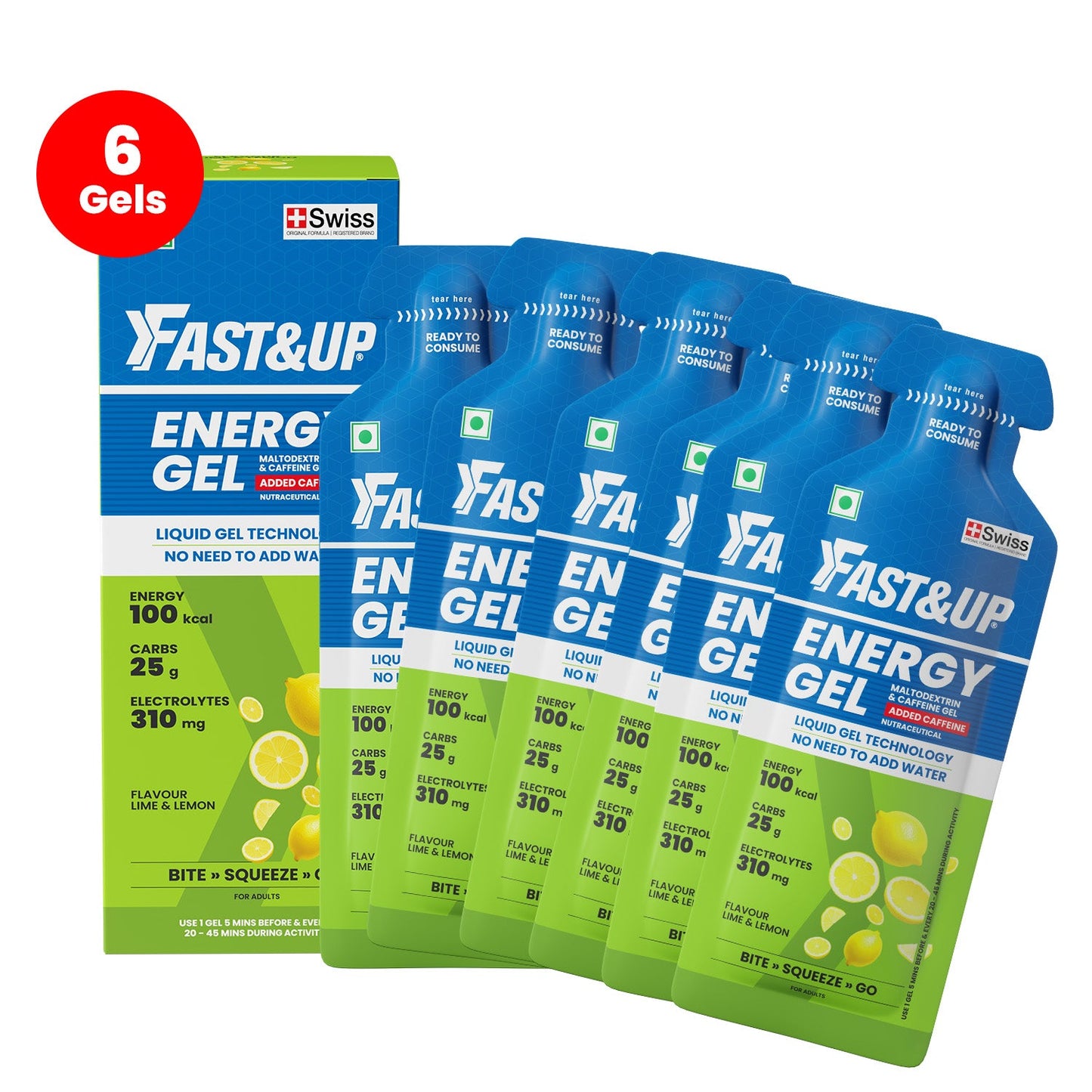 Fast&Up Energy Gel Caffeinated - Lime and Lemon