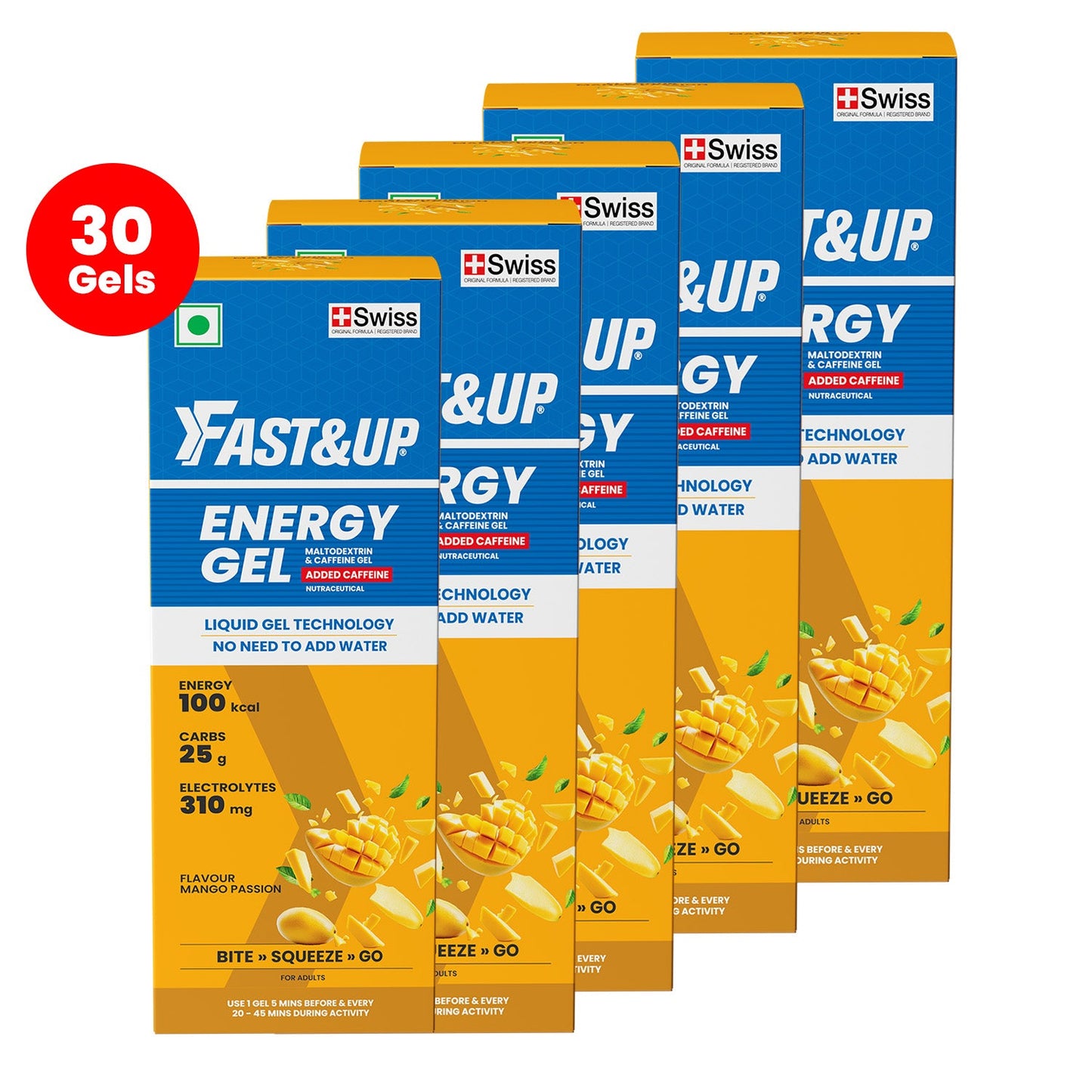 Fast&Up Energy Gel- Caffeinated- Mango Passion