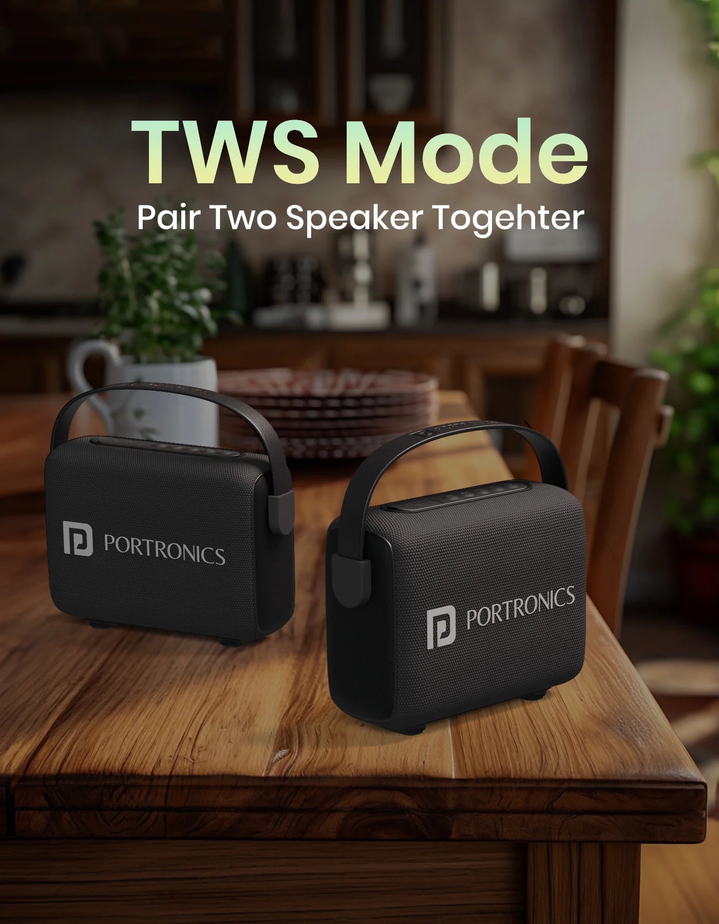 Portonics Resonate 2
14W Bluetooth Speaker | Upto 5 Hour Playtime | LED Projection Light | Type C Fast Charging