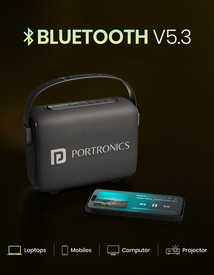 Portonics Resonate 2
14W Bluetooth Speaker | Upto 5 Hour Playtime | LED Projection Light | Type C Fast Charging