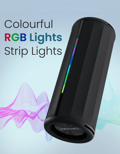 Portonics NOVA
Bluetooth 5.3V | Upto 5 Hours Playtime | Dual Passive Radiator | RGB LED Strip Lights
