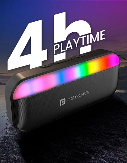 Portonics Plugs 3
Upto 4 Hour Playtime | Bluetooth 5.3V | RGB LED Lights | Type C Charging
