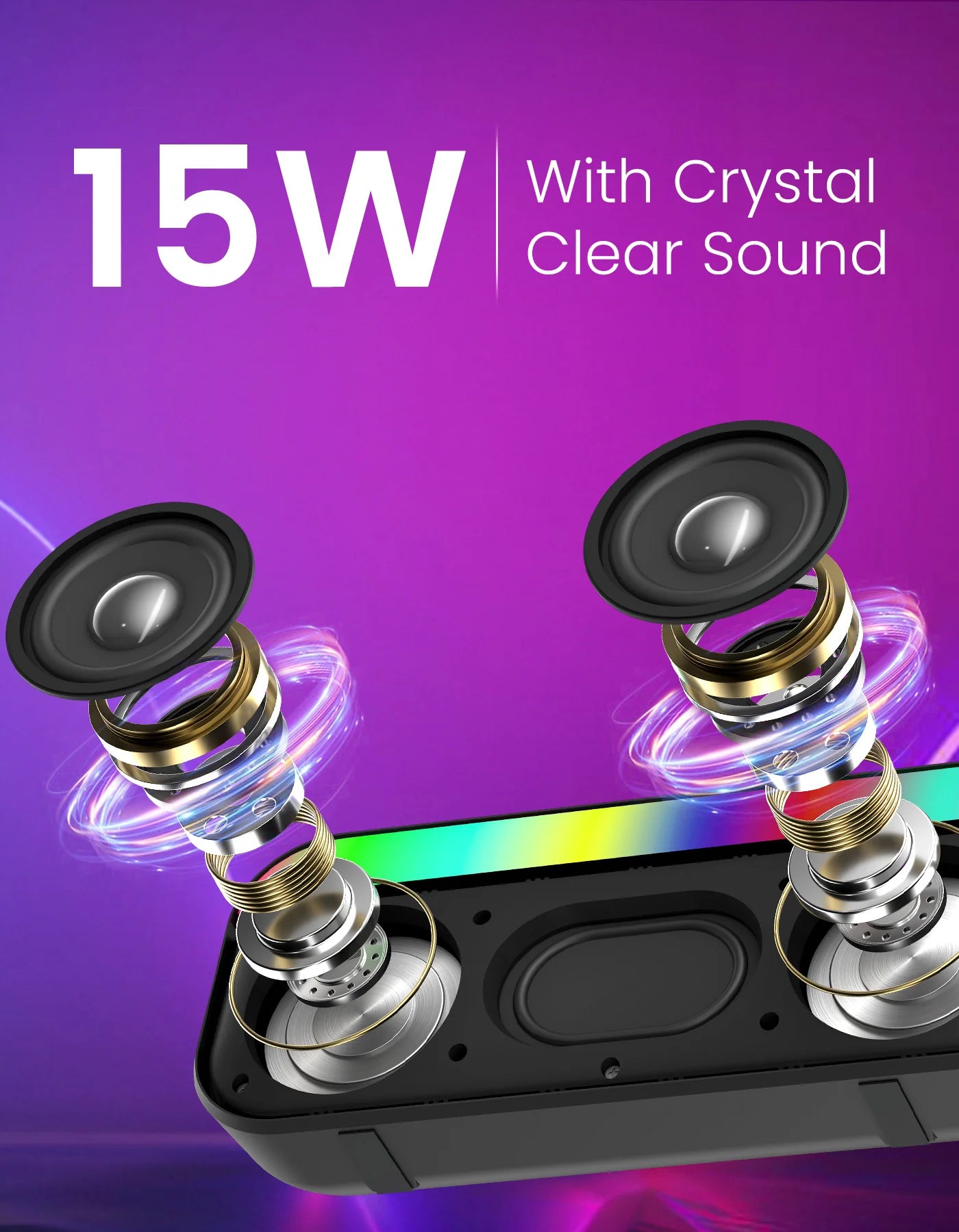 Portonics Plugs 3
Upto 4 Hour Playtime | Bluetooth 5.3V | RGB LED Lights | Type C Charging